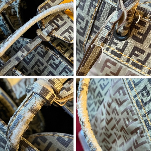 𝐅𝐄𝐍𝐃𝐈 Vintage Zucchino Nylon Monogram Pillow Shoulder Bag Tote - Picture 15 of 15